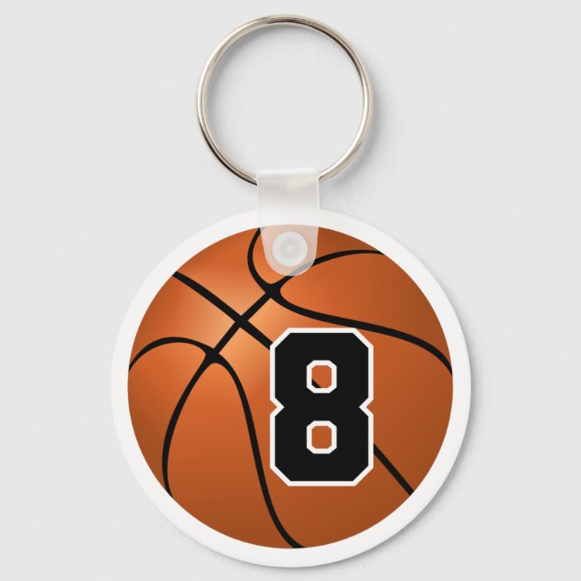Basketball Number #8 Key Ring (Front)