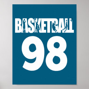 Basketball Number 98 My Favorite Basketball Player Poster