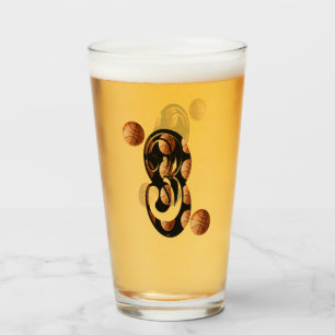 Basketball Number Three Picture Logo, Glass