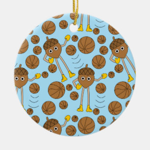 Basketball Nut Pattern Ceramic Ornament