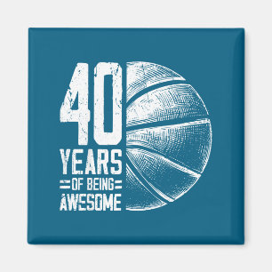 Basketball Old Years 40 Basketball 40th Player Smi Magnet