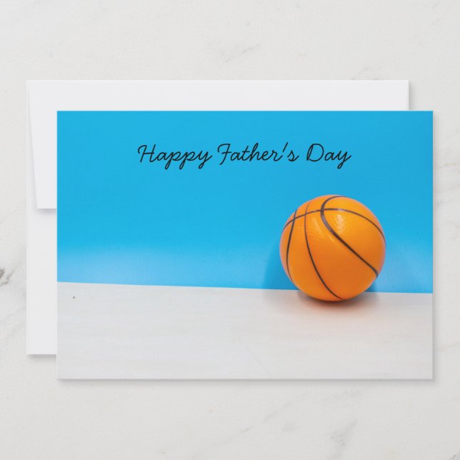 Basketball  on blue sky  Happy Father's Day Thank You Card (Front)