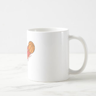 basketball on fire coffee mug
