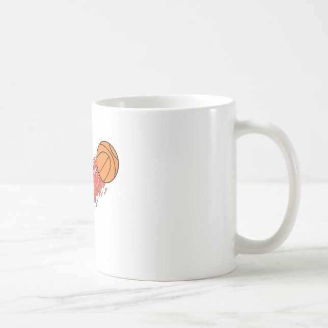 basketball on fire coffee mug (Right)