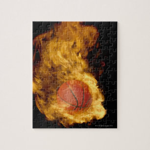 Basketball on fire (digital composite) jigsaw puzzle