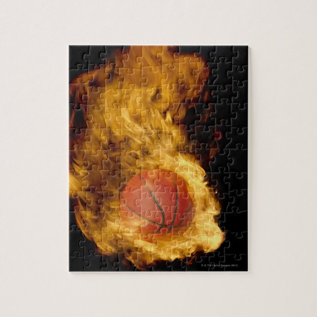 Basketball on fire (digital composite) jigsaw puzzle (Vertical)