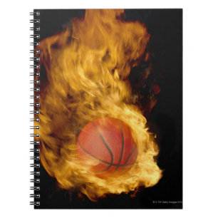 Basketball on fire (digital composite) notebook