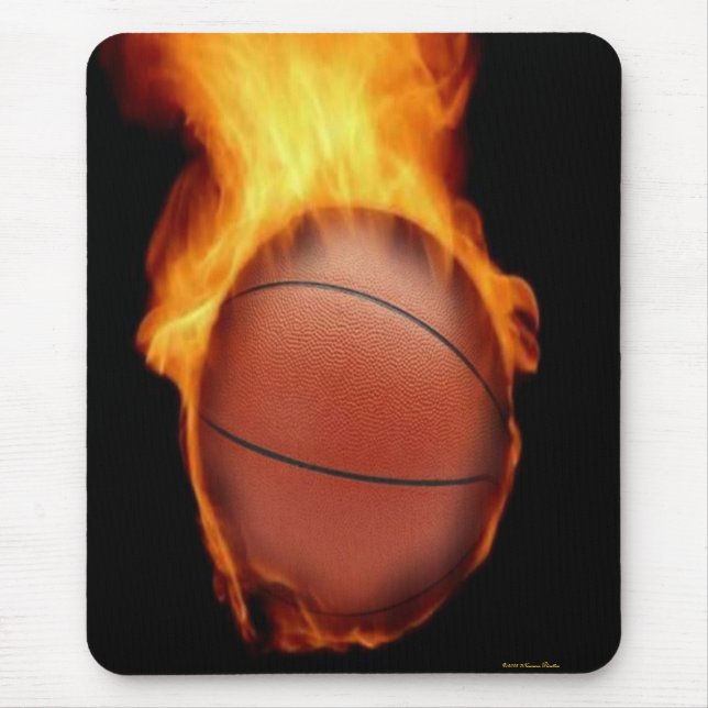 Basketball On Fire Mousepad (Front)