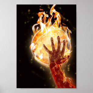 Basketball on Fire Value Poster Paper