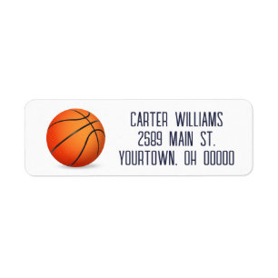 Basketball On White Return Address Label