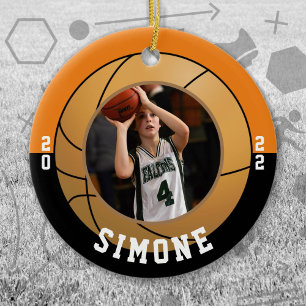 Basketball Orange Black Team Colours Ceramic Ornament