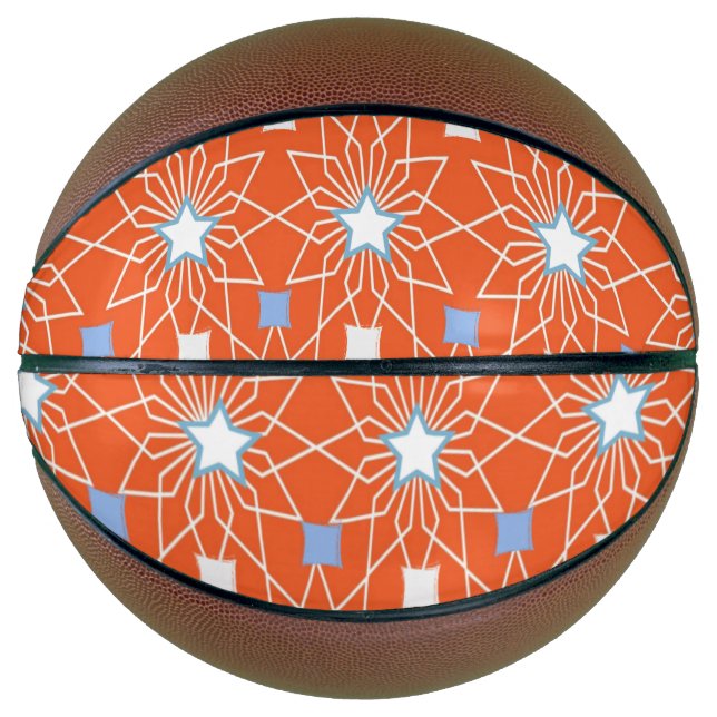 Basketball Orange White Blue Stars (Front)