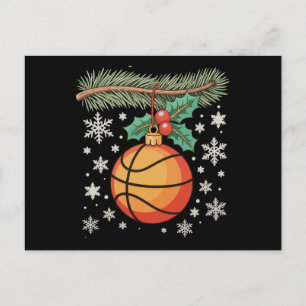Basketball Ornament Christmas Tree Xmas Holiday Postcard