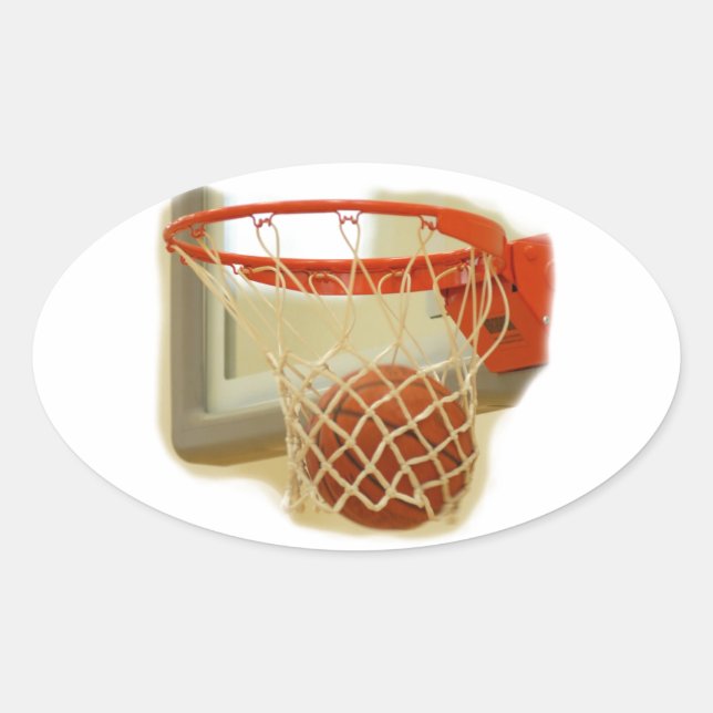 Basketball Oval Sticker (Front)