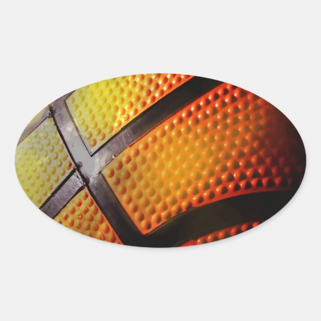 Basketball Oval Sticker (Front)