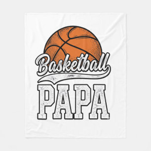 Basketball Papa Vintage Engraving Shirt Design_1 Fleece Blanket