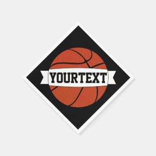 Basketball Party Custom Team Name or Text Sports Napkin