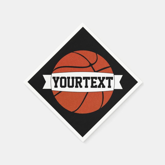 Basketball Party Custom Team Name or Text Sports Napkin (Corner)