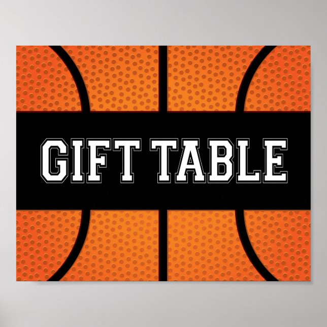 Basketball Party GIFT TABLE Sign Print (Front)