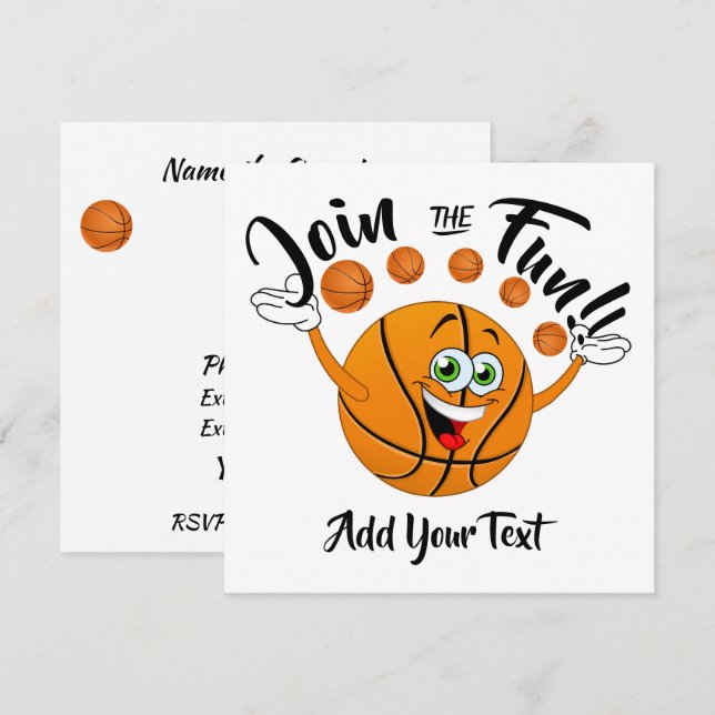 Basketball Party Invitation (Front/Back)