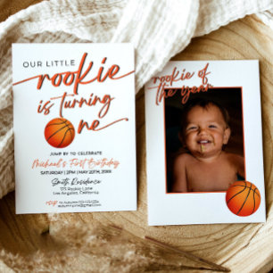 Basketball Party Invitation Basketball Rookie Year