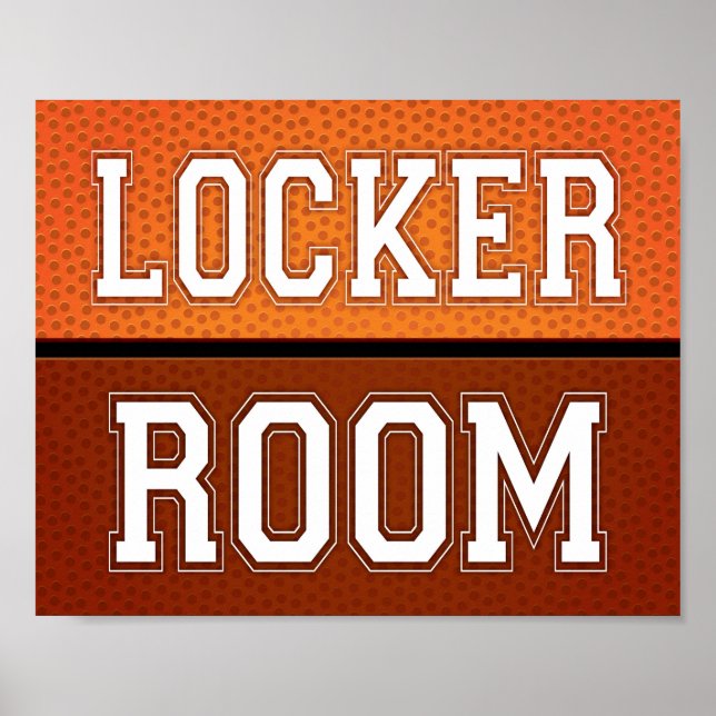 Basketball Party LOCKER ROOM Sign Print (Front)