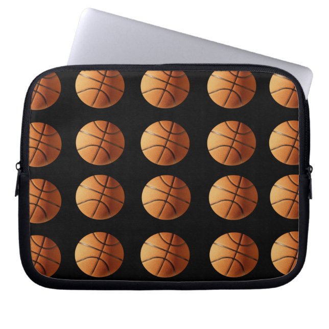 Basketball Pattern, 10 inch Laptop Sleeve (Front)