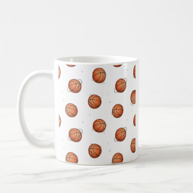 Basketball Pattern Coffee Mug (Left)