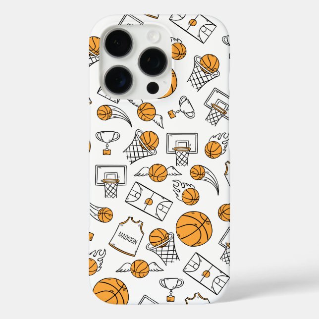 Basketball Pattern custom name phone cases (Back)
