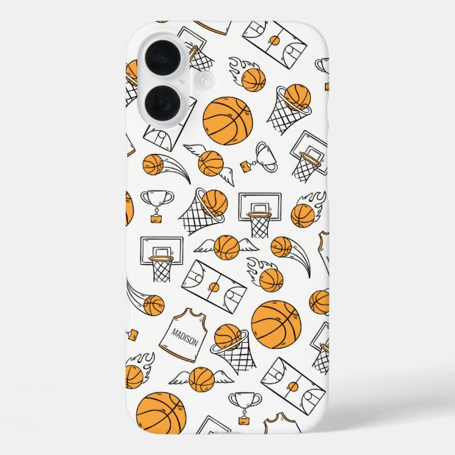 Basketball Pattern custom name phone cases (Back)
