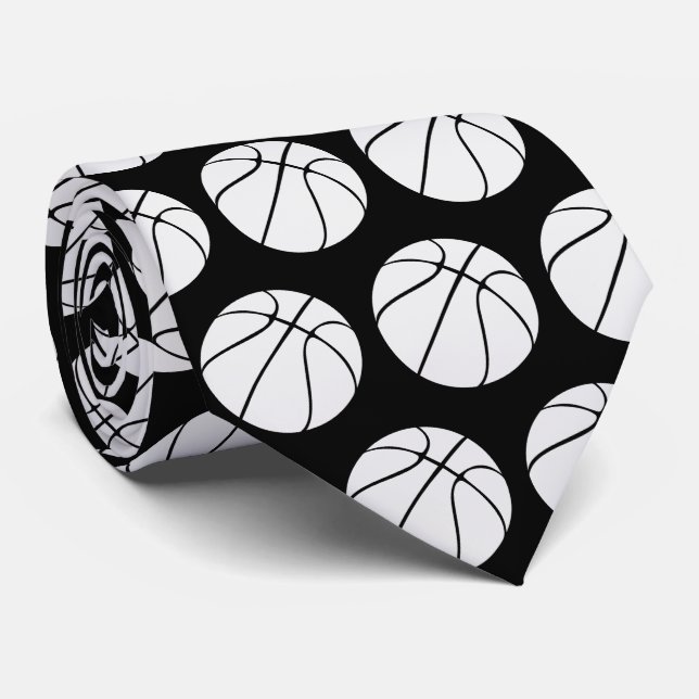 Basketball  Pattern Neck Tie (Rolled)