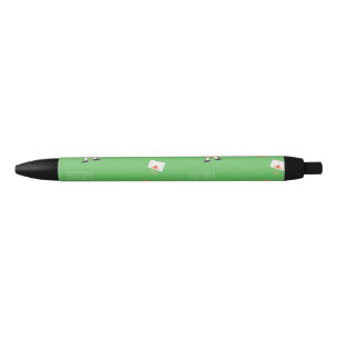 Basketball pattern on green black ink pen