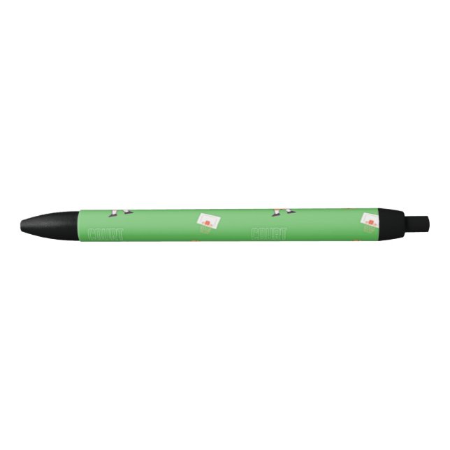 Basketball pattern on green black ink pen (Front)