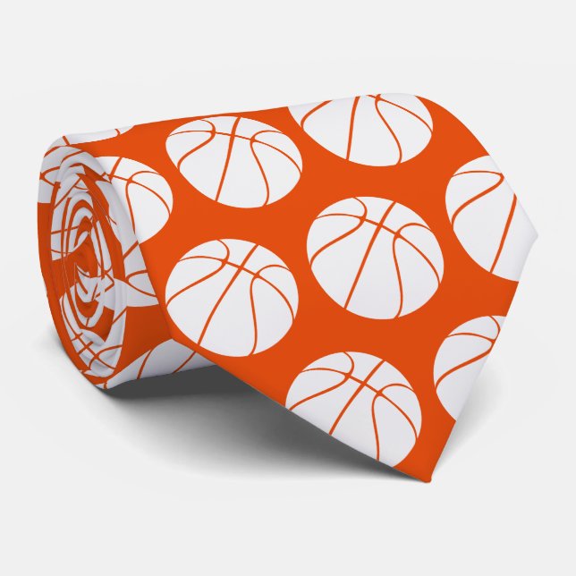 Basketball  Pattern Tie (Rolled)