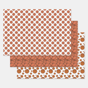  Basketball Pattern Wrapping Paper Sheet