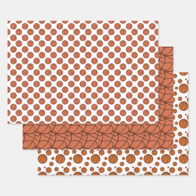  Basketball Pattern Wrapping Paper Sheet (Set)