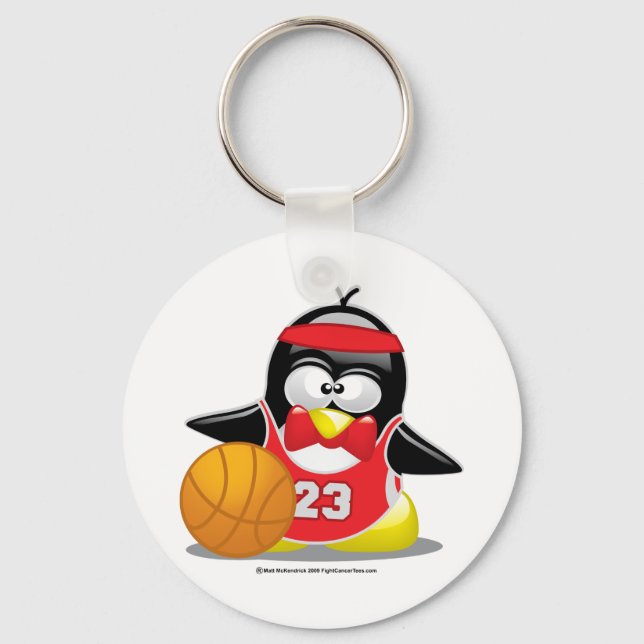 Basketball Penguin Key Ring (Front)