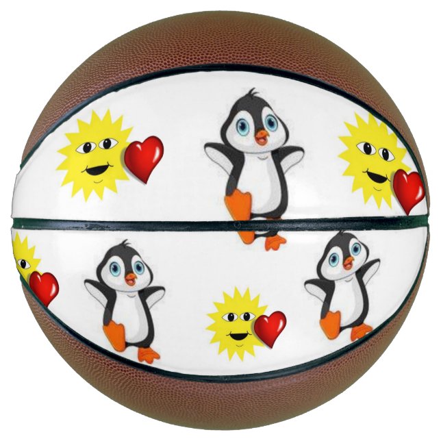 Basketball Penguin Sun Red Hearts (Front)