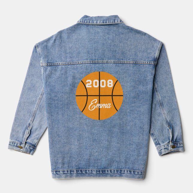 Basketball personalised  denim jacket (Back)