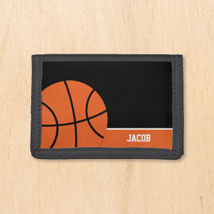 Basketball Personalised Kids Name Trifold Wallet