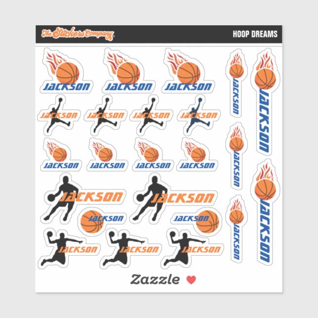 Basketball Personalised Name Labels | School (Sheet)