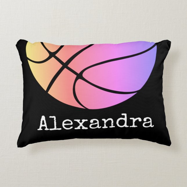 Basketball Personalised with name and number Decorative Cushion (Front)