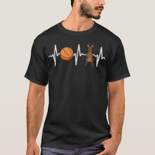 Basketball Pharaoh Hound Heartbeat Dog Lover T-Shirt
