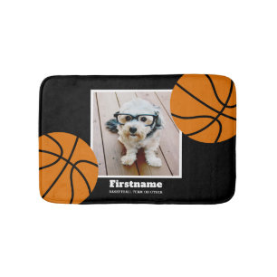 Basketball Photo Add Your Name - Can Edit Colour Bath Mat