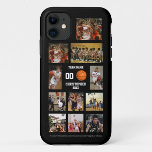 Basketball Photo Collage Black iPhone 11 Case