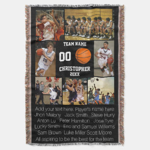 Basketball photo collage fleece blanket
