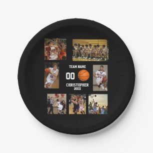 Basketball photo collage paper plate