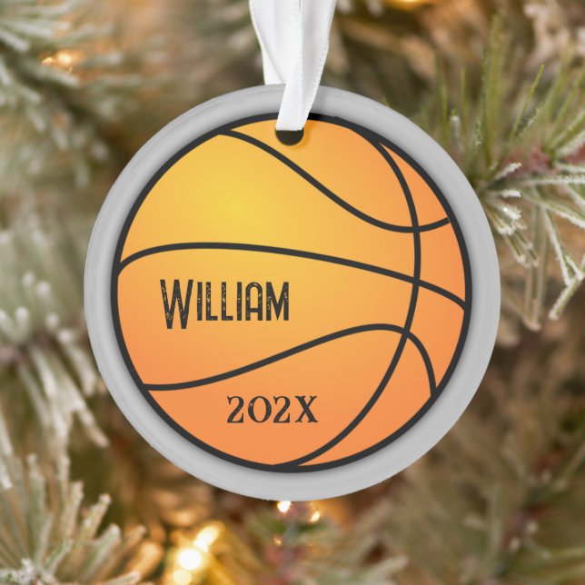 Basketball Photo Template Christmas Ornament (Tree)