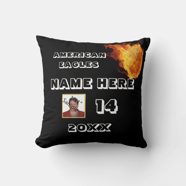 Basketball Picture Pillow with Player's Name (Front)
