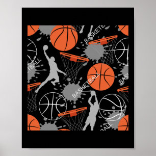 Basketball Play Pattern Poster